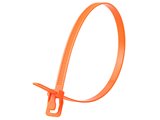Picture of 24 Inch 120 Lbs Fluorescent Orange Releasable/Reusable Cable Tie - 100 Pack
