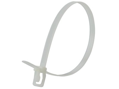 Picture of 24 Inch 120 Lbs Natural Releasable/Reusable Cable Tie - 100 Pack
