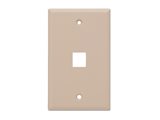 1 port keystone faceplate with single gang wall plate opening