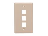 3 port keystone faceplate single gang beige