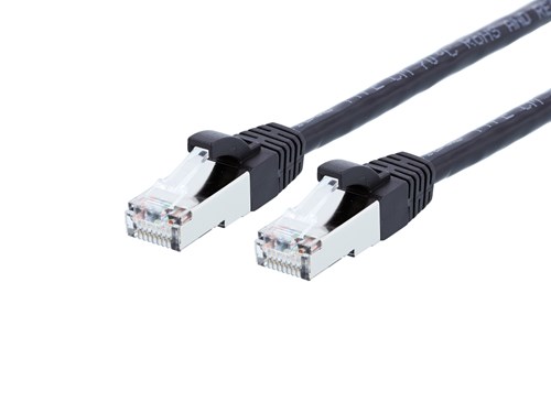 CAT8 Ethernet Patch Cable - 6 IN, Black, Booted