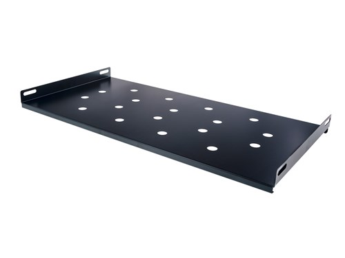 10" Deep, 1U Fixed Vented Cabinet Shelf for Wall Mount Cabinets