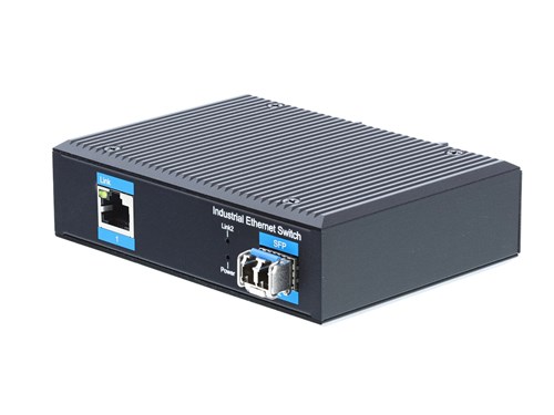 Industrial Gigabit Fiber Media Converter - 1000Base-LX, LC Multimode, 550m, 850nm, 1 Port