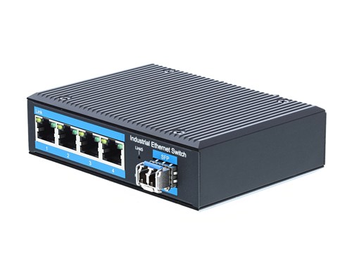 Industrial Gigabit Fiber Media Converter - 1000Base-LX, LC Singlemode, 20km, 1310nm, 4 Port