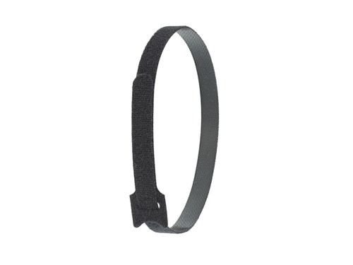 18 Inch Black Hook and Loop Tie Wrap - 50 Pack