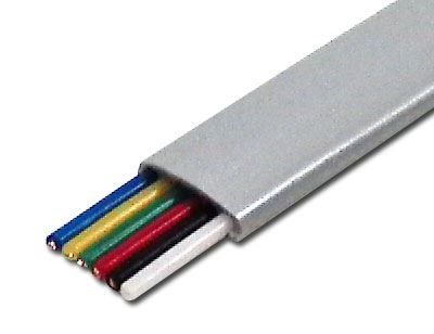 Picture of Silver Satin Modular Cable - 6 Conductor - 26 AWG -1000 FT