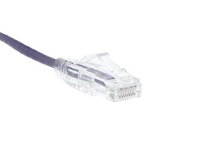 Picture of Cat 6 Mini Ethernet Patch Cable - 2 FT, Purple, Booted