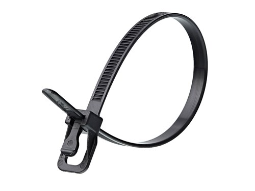 10 Inch 50 Lbs UV Stabilized Releasable/Reusable Cable Tie - 20 Pack