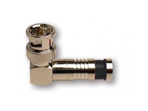 BNC RG6 RA Compression Connector, Nickel Plated Pkg 25pc/Bag 