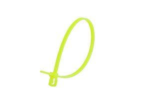 Picture of 6 Inch 18 Lbs Fluorescent Yellow Releasable/Reusable Cable Tie - 100 Pack