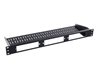 Blank LGX adapter plate panel with integrated shelf for fiber cassettes, 3 port, 1U