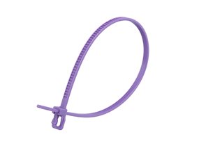 Picture of 6 Inch 18 Lbs Purple Releasable/Reusable Cable Tie - 100 Pack