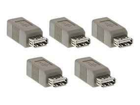 Picture of USB 2.0 Adapter - USB A Female to USB B Female - 5 Pack