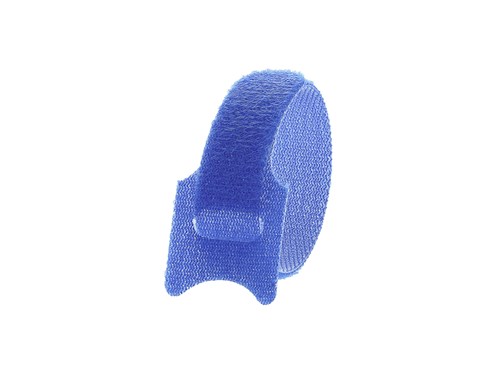 6 Inch Blue Hook and Loop Tie Wrap - 50 Pack