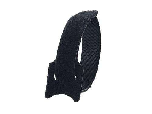 8 Inch Black Hook and Loop Tie Wrap - 50 Pack