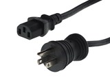 Picture of 3ft Hospital Grade NEMA 5-15P to IEC C13 Power Cord - 14 AWG, 15A/125V, SJT, Black