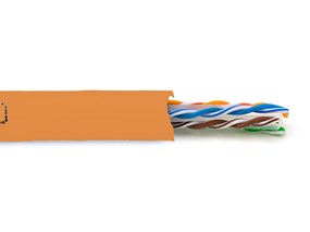 Picture of Solid Cat 6e Network Cable Pull Box - Orange, 600 MHz, Plenum (CMP), Spline - 1000 FT