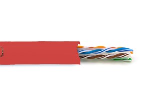Picture of Solid Cat 6e Network Cable Pull Box - Red, 600 MHz, Plenum (CMP), Spline - 1000 FT