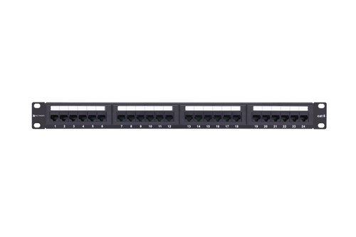 24 Port Cat 6 Rack Mount Patch Panel - 1U, TAA Compliant, RoHS Compliant