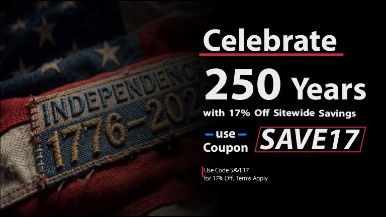 Save 17% Sitewide celebrating 1776-2026
